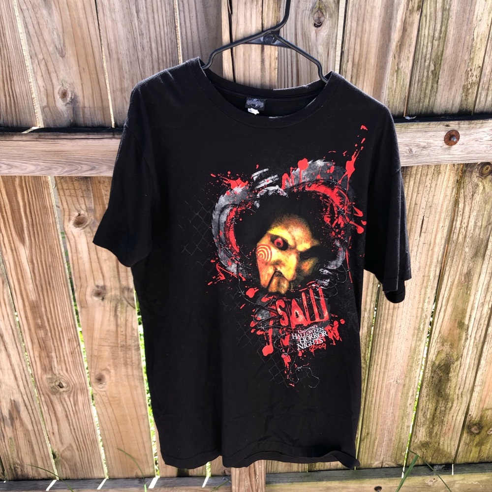 Universal Halloween Horror Nights 2009 Saw Movie T Shirt Black Size XL